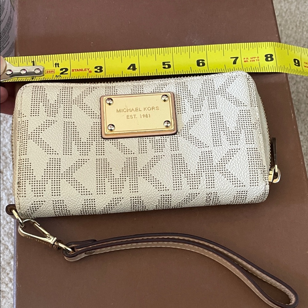 Michael Kors Beige Monogram Wristlet